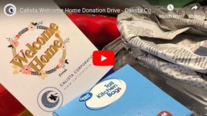 Calista Welcome Home Donation Drive
