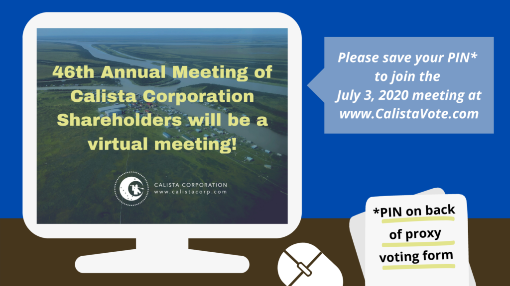 Save your PIN to join the July 3, 2020 meeting at CalistaVote.com