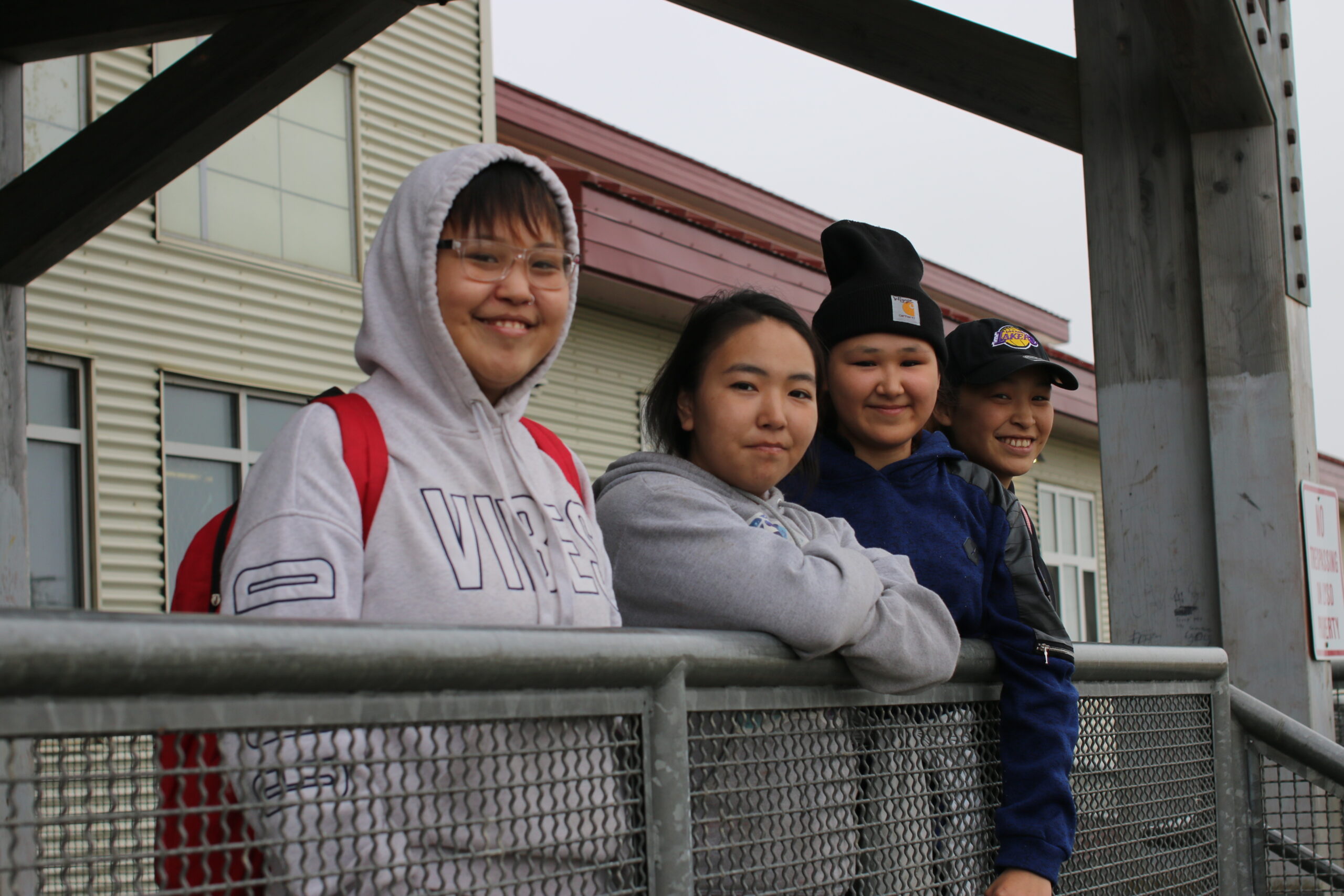 Students in Hooper Bay on first day of school.