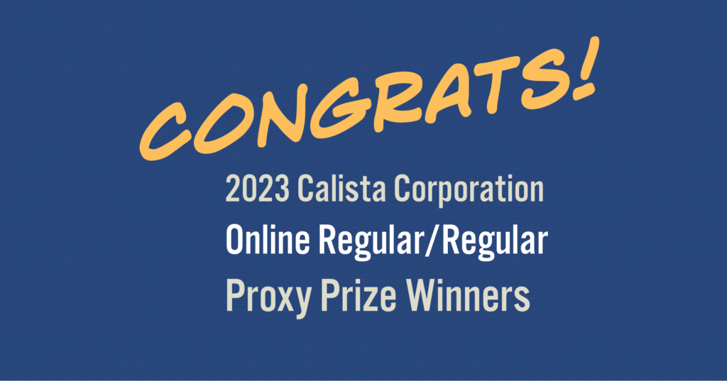 Congrats 2023 Online Regular and Regular Proxy Prize Winners