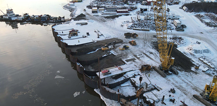 The Emmonak port project includes a dock to receive ocean and river barges and a ramp that will be available to the community 24/7 as a boat launch. The project will be completed in 2023.
