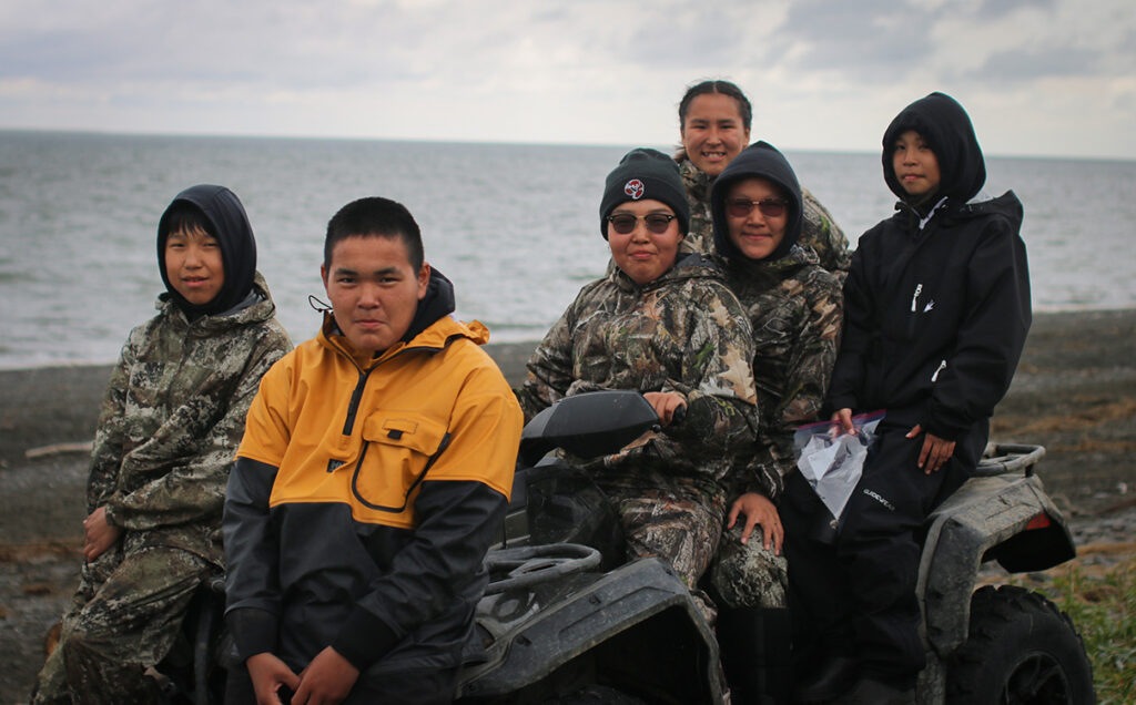 Middle school students from the Y-K Region with staff participating in the CECI Yuuyaraq Cultural Immersion Camp this summer near Umkumiute.
